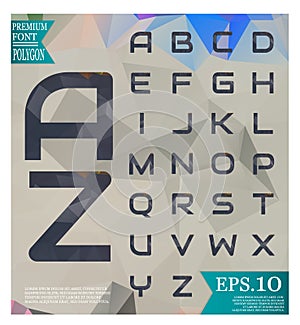Polygonal alphabat font vector and background polygonal , pale-