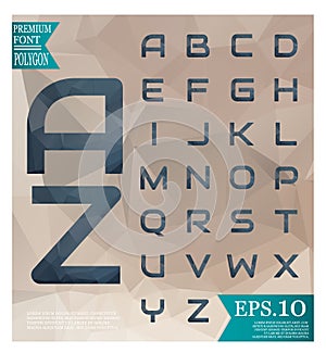 Polygonal alphabat font vector and background polygonal , pale-