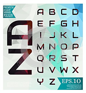 Polygonal alphabat font vector and background polygonal , pale-