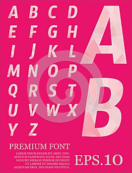 Polygonal alphabat font vector eps.10