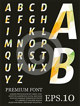 Polygonal alphabat font vector eps.10