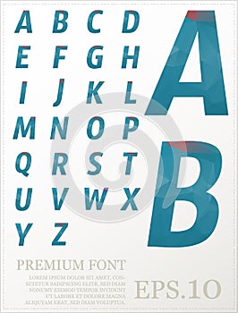 Polygonal alphabat font vector eps.10