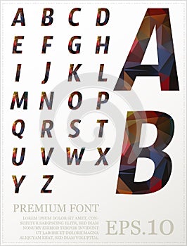 Polygonal alphabat font vector eps.10