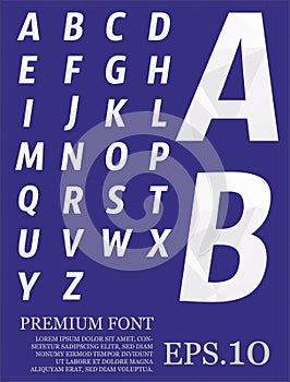Polygonal alphabat font vector eps.10