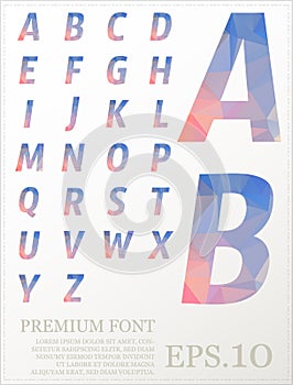 Polygonal alphabat font vector eps.10