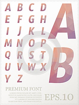 Polygonal alphabat font vector eps.10
