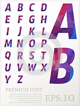 Polygonal alphabat font vector eps.10