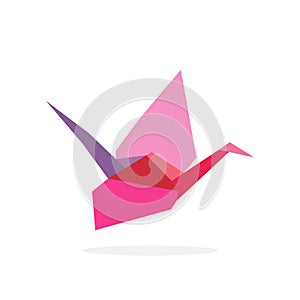 polygonal art image of paper bird. vector illustration