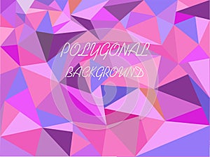 Polygonal background for web design in pink and purple