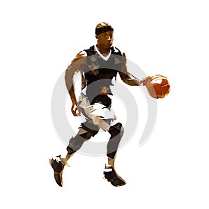 Polygonal basketball player running with ball