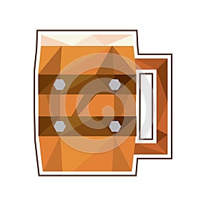Polygonal beer barrel mug. Vector