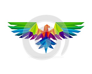 polygonal bird logo art image. vector illustration