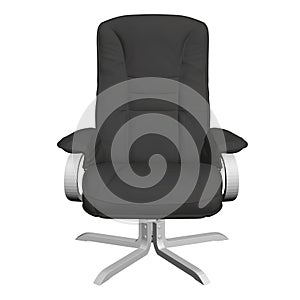 Polygonal black armchair isolated on a white background. 3D. Vector illustration