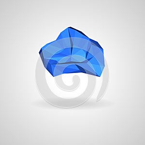 Polygonal blue cloud with shadow