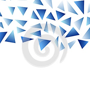 Polygonal blue mosaic background. Abstract low poly vector illustration. Triangular pattern, copy space. Template