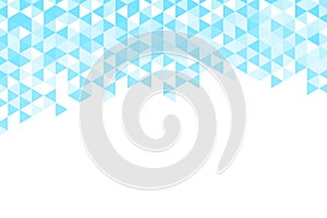 Polygonal blue mosaic background. Abstract low poly vector illustration. Triangular pattern, copy space. Template