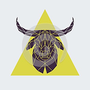 Polygonal buffalo head.