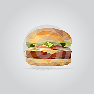 Polygonal burger illustration