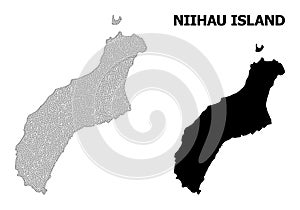 Polygonal Carcass Mesh High Resolution Vector Map of Niihau Island Abstractions