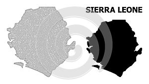 Polygonal Carcass Mesh High Resolution Vector Map of Sierra Leone Abstractions