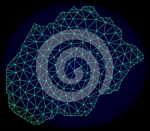 Polygonal Carcass Mesh Vector Abstract Map of Alegranza Island