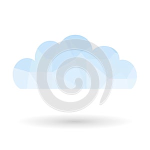 Polygonal cloud computing concept with shadow.