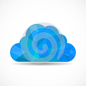 Polygonal cloud isolated on white background