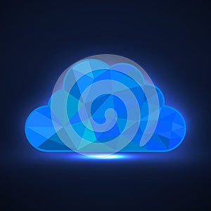 Polygonal cloud isolated on white background