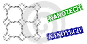 Rubber Nanotech Stamp Imitations and Triangular Mesh Crystal Grid Centers Icon photo