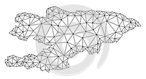 Polygonal 2D Mesh Vector Map of Kyrgyzstan photo
