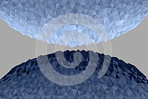 Polygonal dark blue mosaic background. Abstract low poly vector illustration. Triangular pattern  in halftone style.