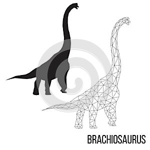 Polygonal dino brachiosaurus silhouette