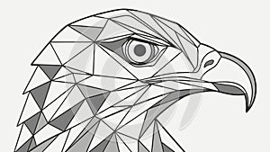 Polygonal Eagle Head with Modern Geometric Design, vector design Generative AI