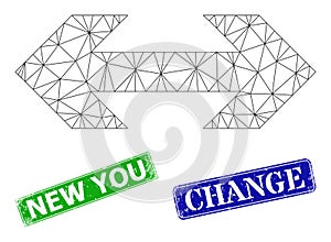 Textured New You Stamp Imitations and Triangular Mesh Exchange Arrow Icon photo