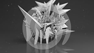 Polygonal futuristic shape abstract 3D render