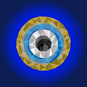 Polygonal geometric crystal Turkish evil eye