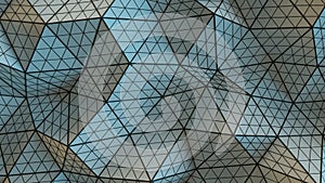 Polygonal geometric grey surface 3D render