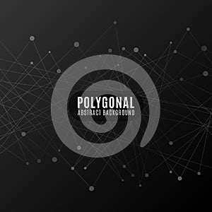 Polygonal geometric modern background. Connected lines and dots. Plexus. Background for design. Hi-tech and sci-fi. Vector
