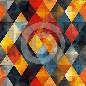 Polygonal Geometric Shapes Pattern, Seamless Minimalist Design, High-Resolution Abstract Geometry photo