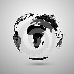 Polygonal Globe Silhouette