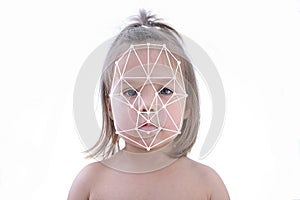 Polygonal grid of child face ID recognition, biometric security