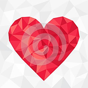 Polygonal heart. Valentine's Day