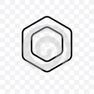 Polygonal hexagon vector linear icon isolated on transparent background, Polygonal hexagon transparency concept can be used for we