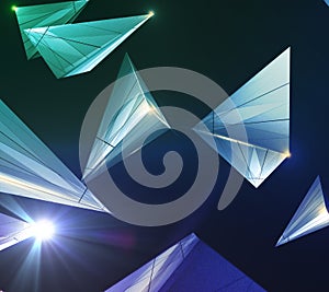 Polygonal hi-tech backdrop