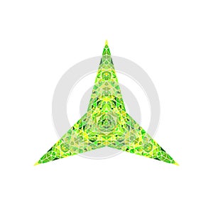 Polygonal isolated abstract geometrical triangle ornament star shape