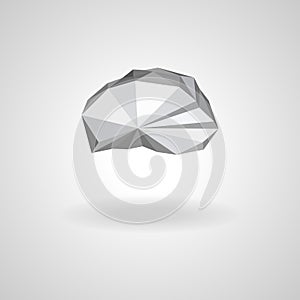 Polygonal low poly cloud with shadow