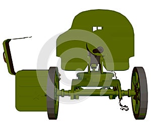 Polygonal machine gun Maxim. Machine gun isolated on a white background. Front view. 3D. Vector illustration