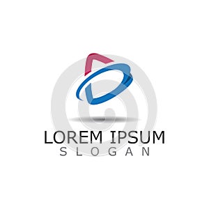 Polygonal Media Play Logo Illustration. Play button vector