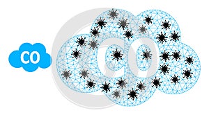 Polygonal Mesh Carbon Monoxide Pictograms with Pathogen Items