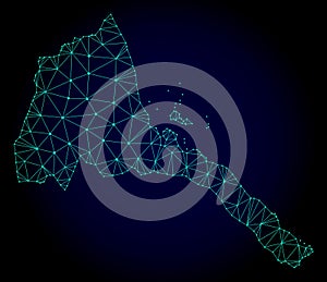 Polygonal Wire Frame Mesh Vector Map of Eritrea